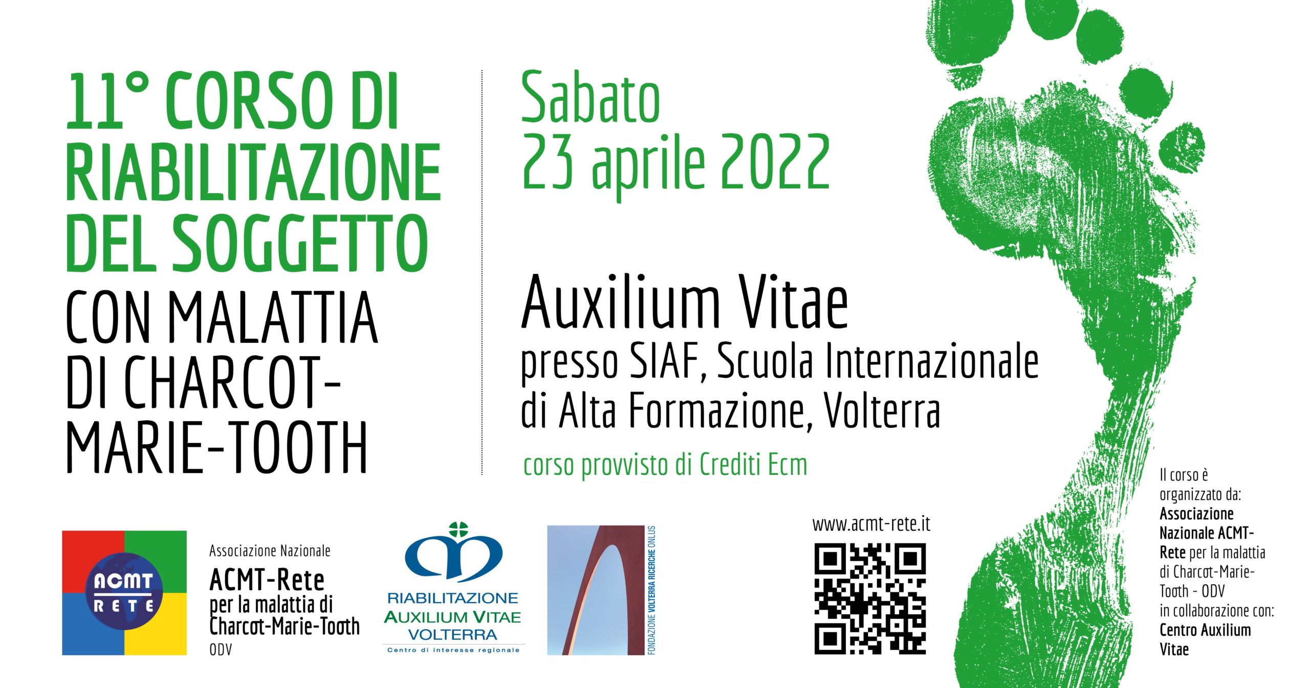 Corso di riabilitazione gratuito ECM per la CharcotMarieTooth a Volterra