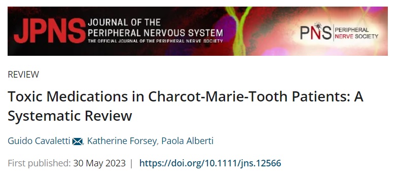 Pubblicazione su JPNS su Farmaci neurotossici per la CMT o Charcot-Marie-Tooth
