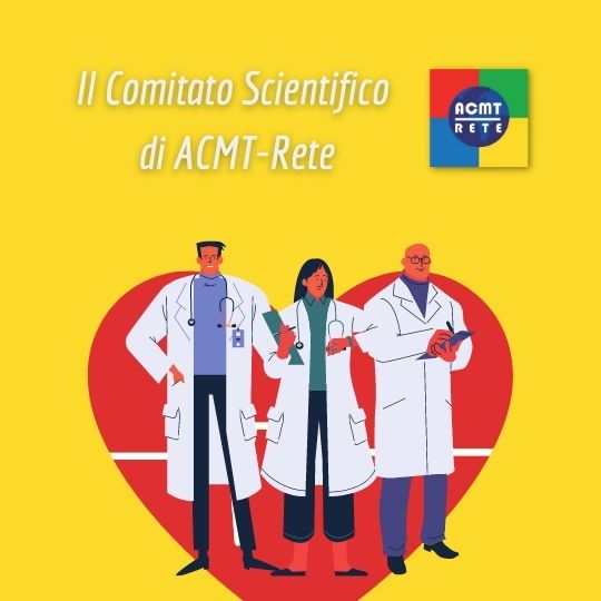Cartoon con medici e ricercatori del Comitato Scientifico di ACMT-Rete
