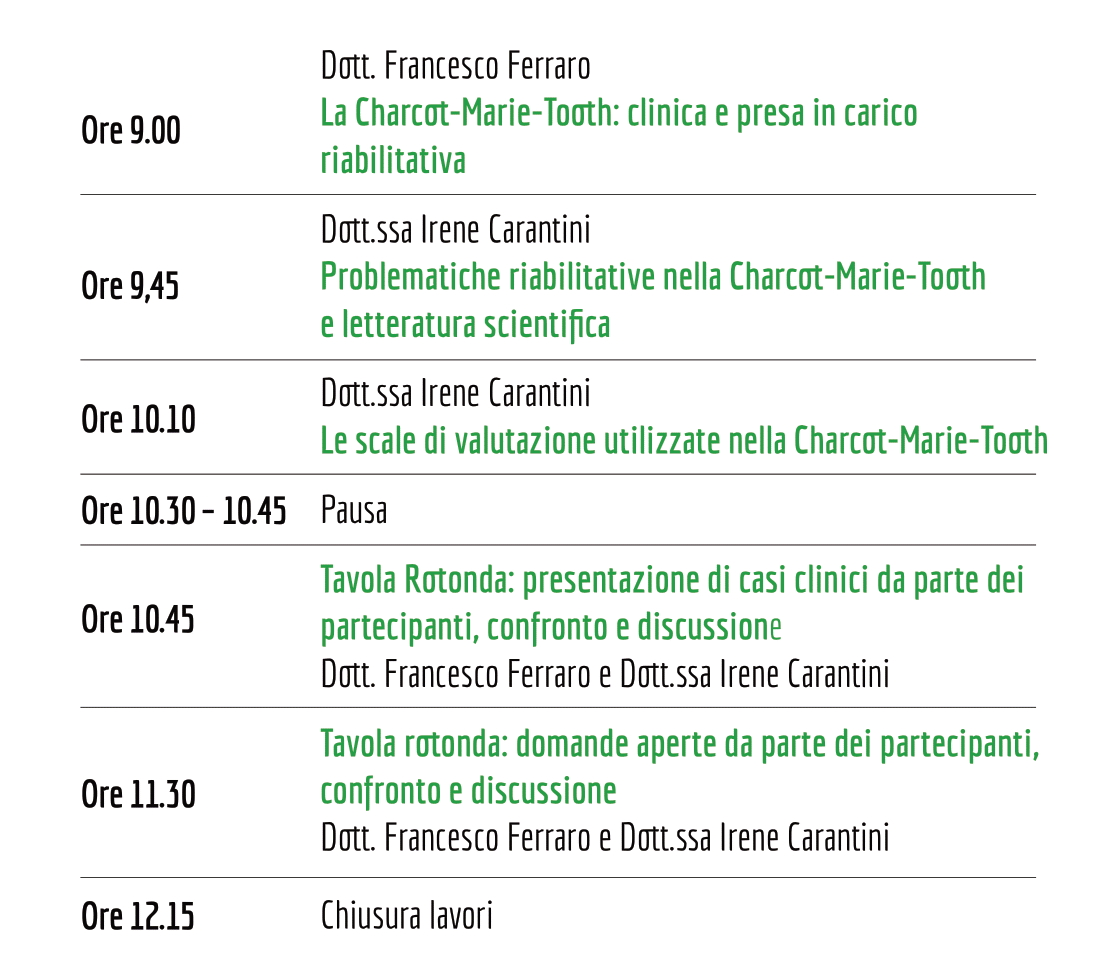 Il programma del Corso Online 2021 sulla riabilitazione nella Charcot-Marie-Tooth