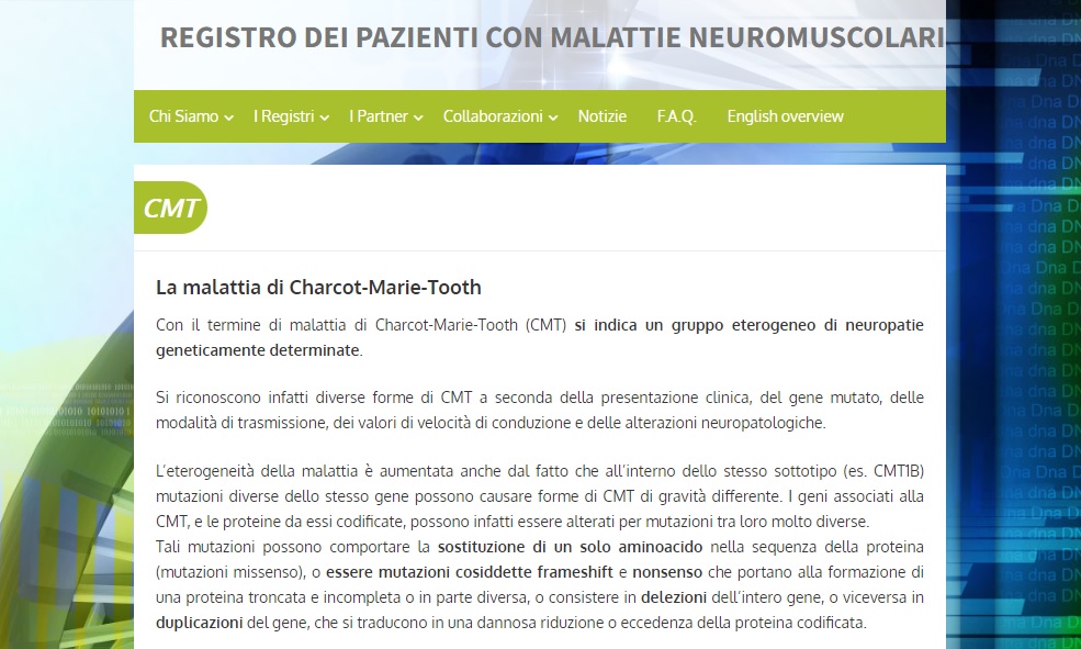 Il registro Italiano dei pazienti con Charcot-Marie-Tooth (CMT)