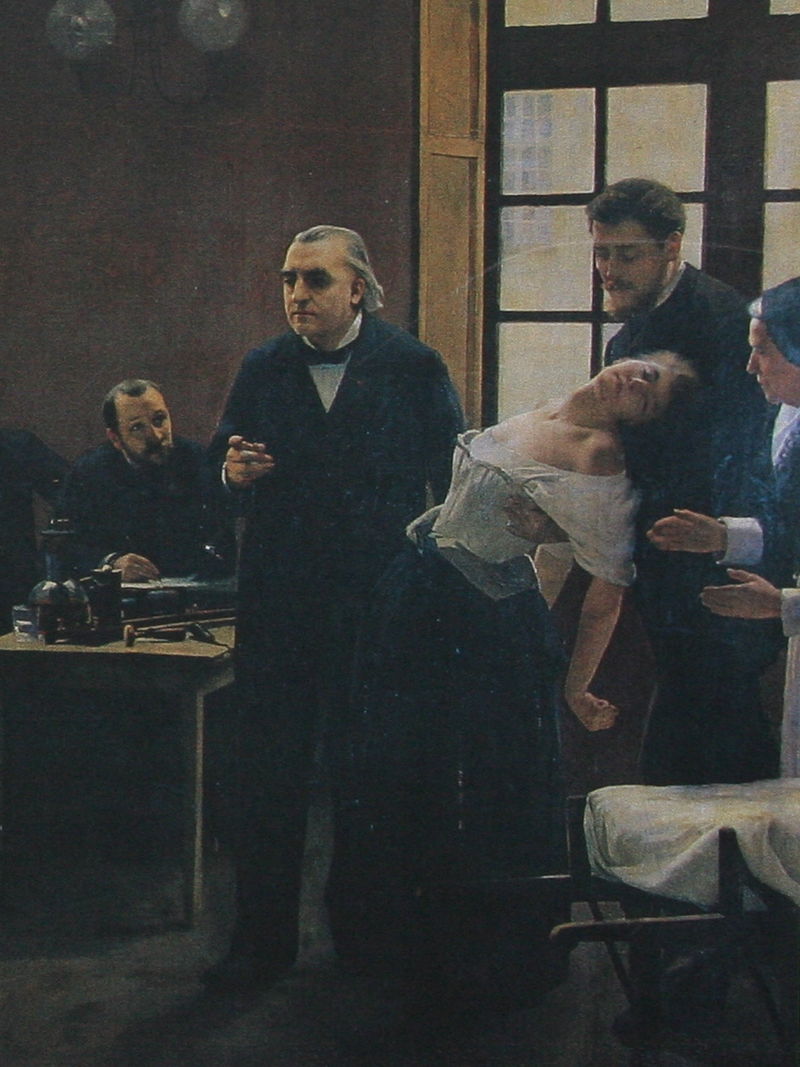 Jean-Martin Charcot tiene una lezione sull'isteria alla Salpêtrière