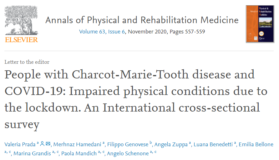 Sedentarietà e Charcot-Marie-Tooth o CMT: Pubblicazione sugli effetti del lockdown