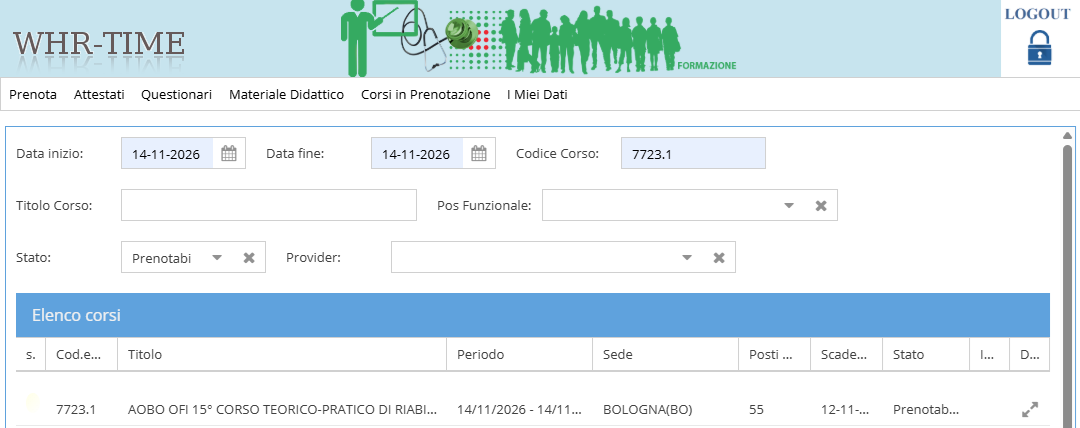 registrazione 15o corso fisioterapisti 8 ecm bologna 14 novembre 2026